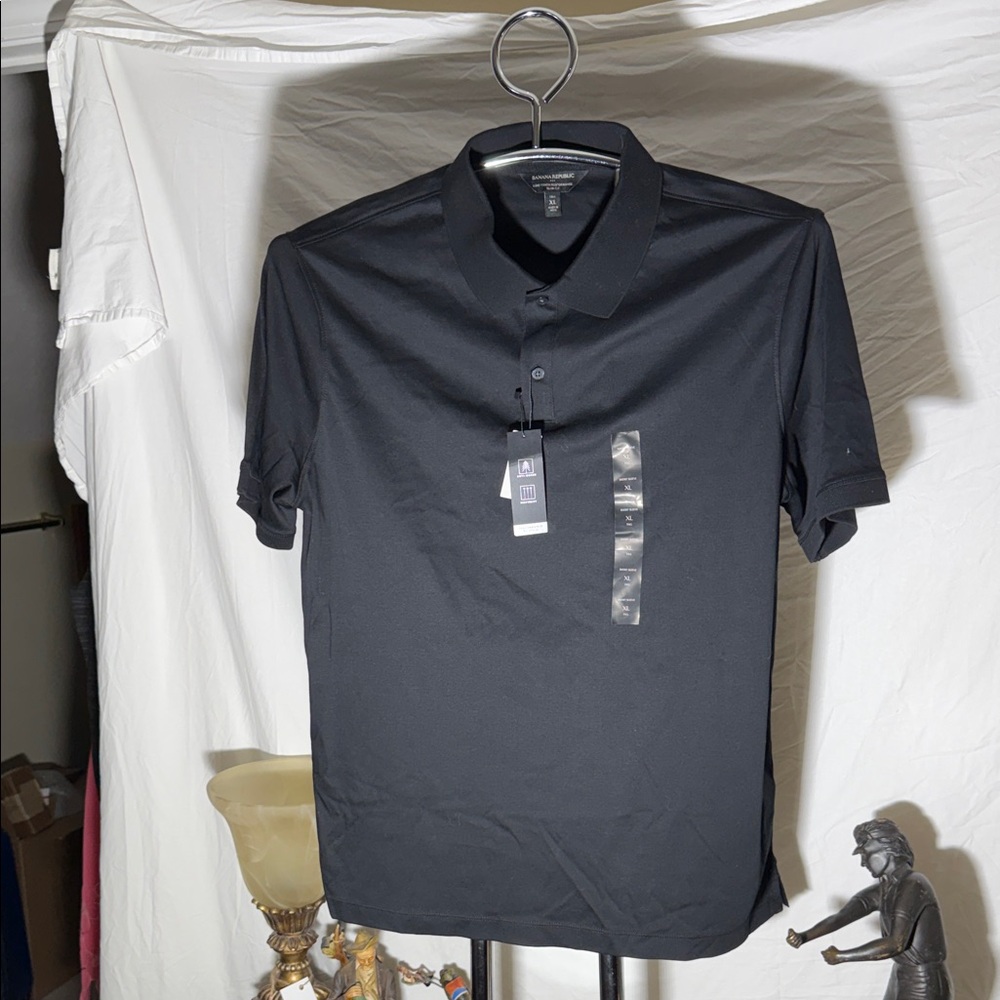 Banana Republic Men's Black Short-Sleeve Polo